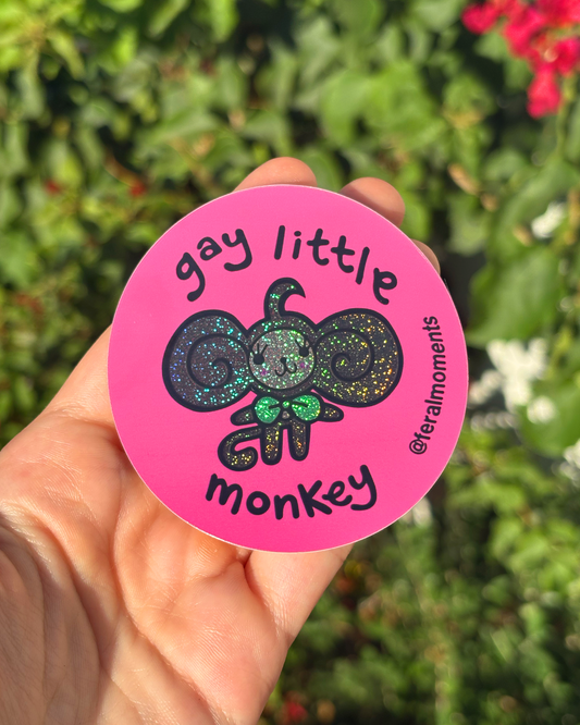Gay Little Monkey Sticker