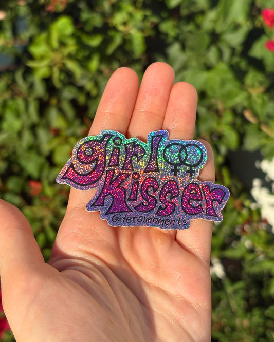 Girl Kisser Sparkly Sticker