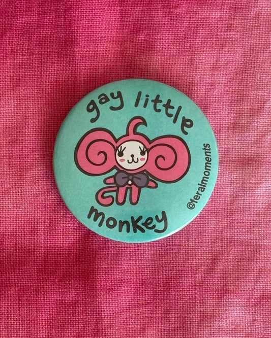 Gay Little Monkey Button