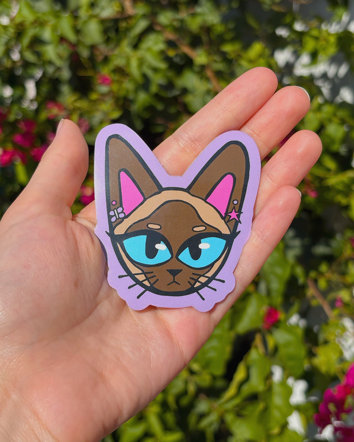 Artsy Siamese Kitty Sticker