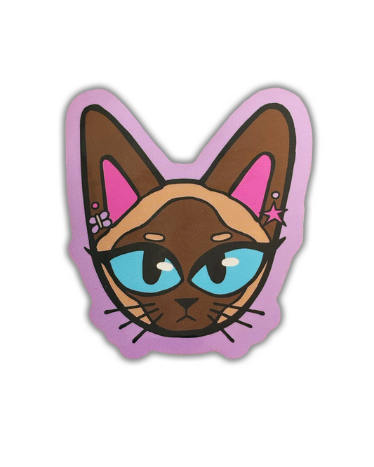 Artsy Siamese Kitty Sticker