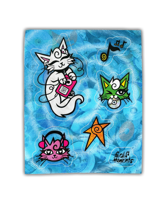 MP3 Kitty Sticker Sheet