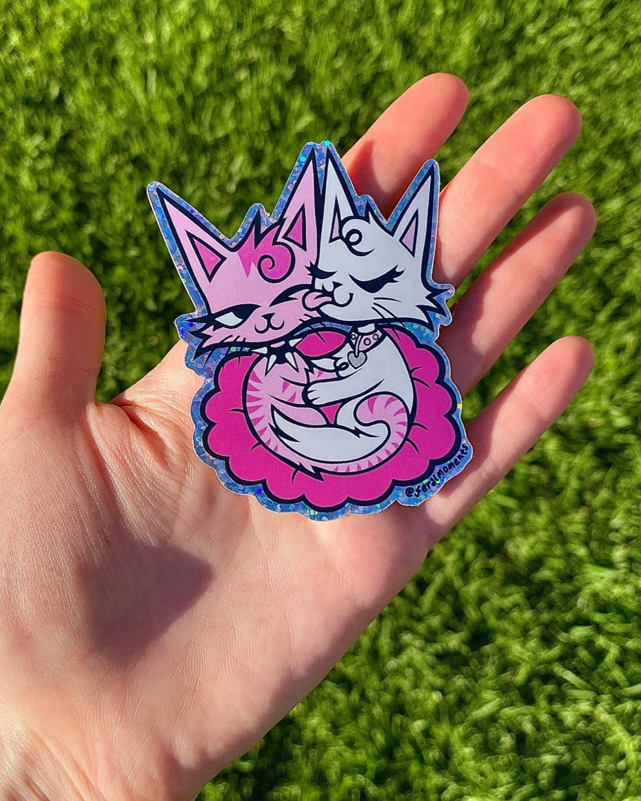 Purrfect Pair Sparkly Sticker