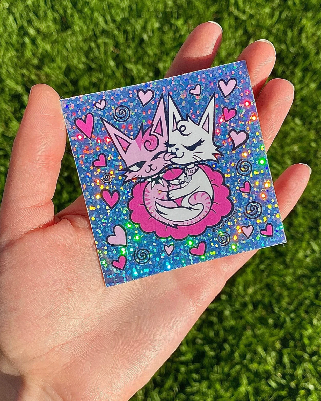 Purrfect Pair Sparkly Sticker
