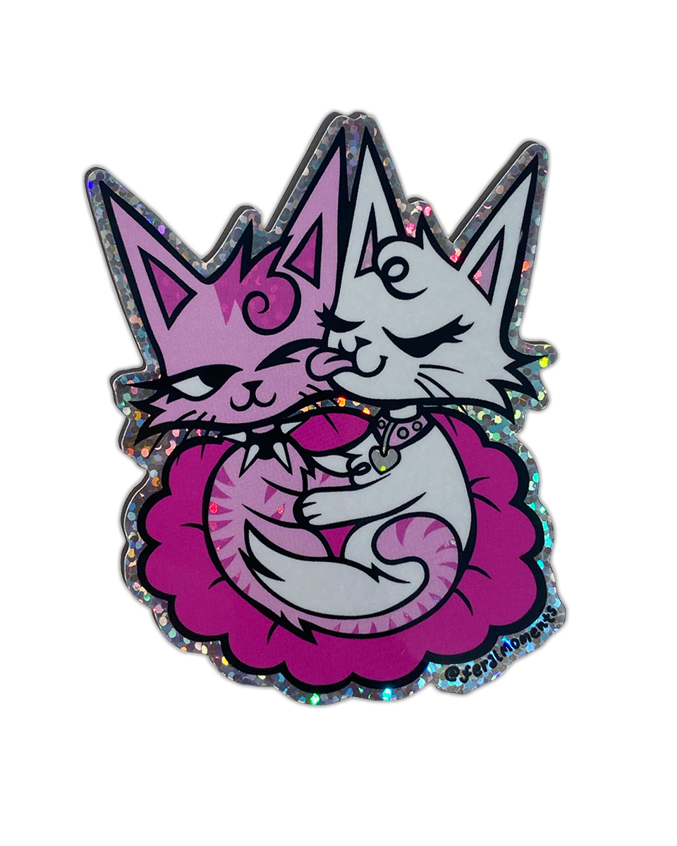 Purrfect Pair Sparkly Sticker
