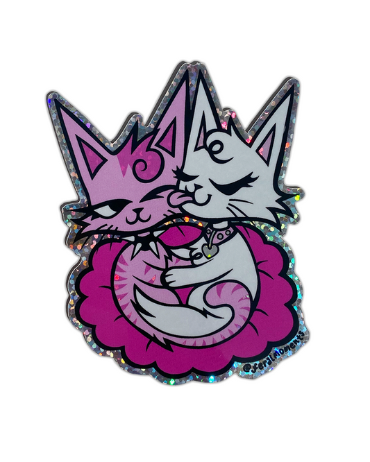 Purrfect Pair Sparkly Sticker
