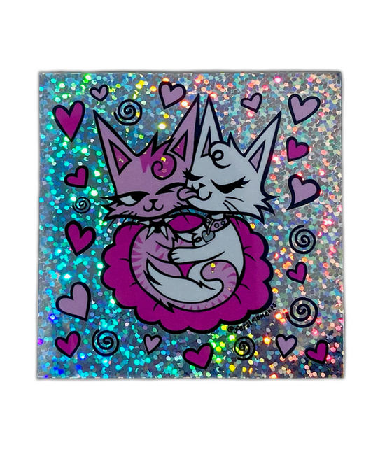 Purrfect Pair Sparkly Sticker